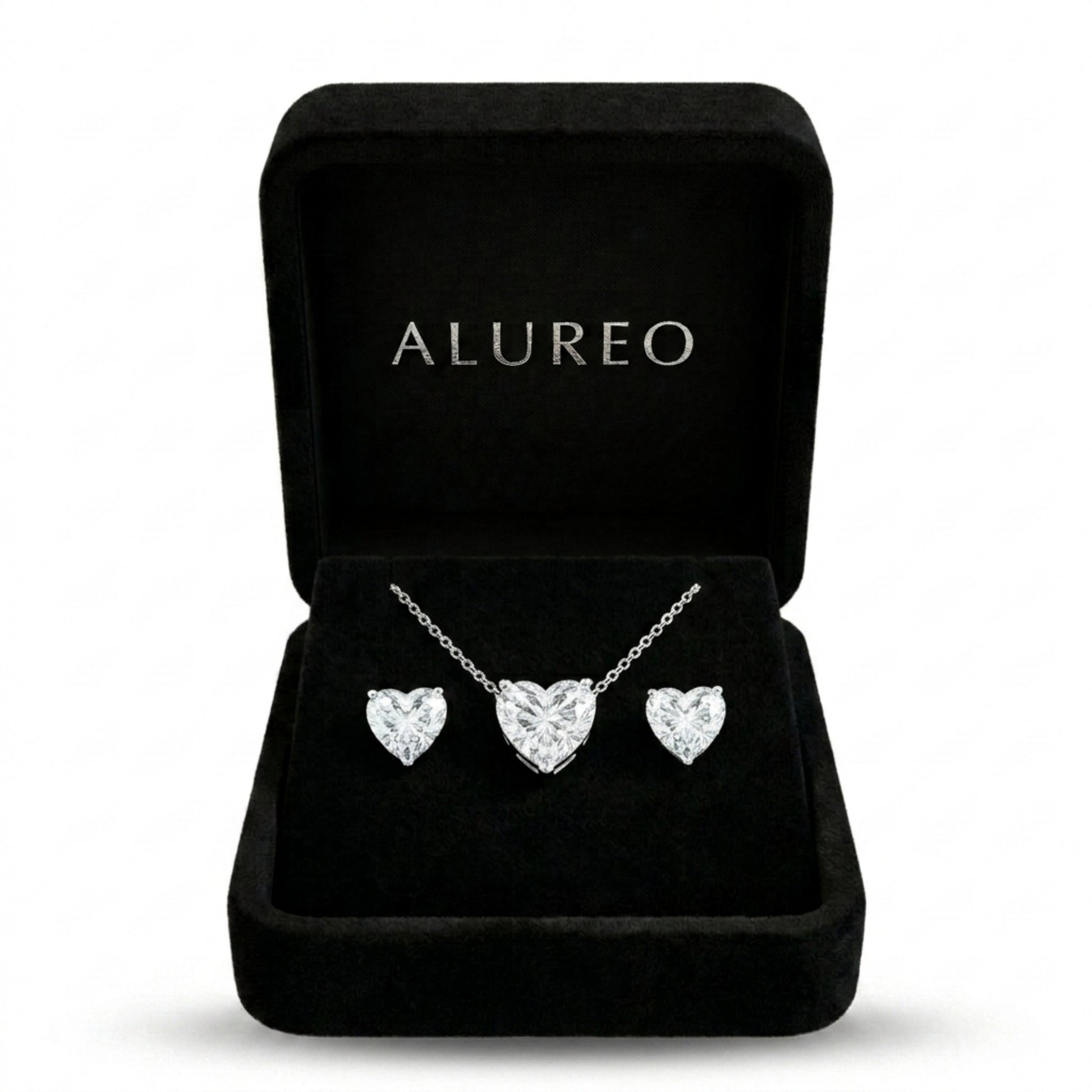 Alureo Crystal Amour Set – strieborný náhrdelník a náušnice s kubickými zirkónmi