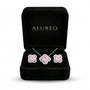 Alureo Pink Blossom Set – strieborný náhrdelník a náušnice s ružovými kubickými zirkónmi